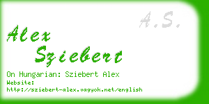 alex sziebert business card